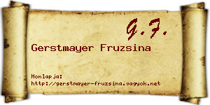 Gerstmayer Fruzsina névjegykártya